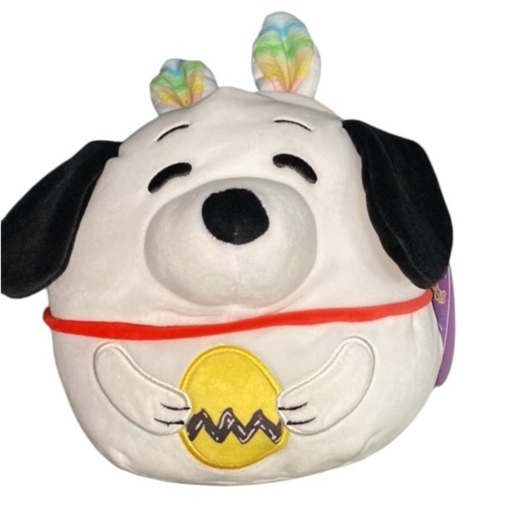 Squishmallow Easter 2024 Peanuts Snoopy Bunny Ears Yellow Egg 8” Plush NWT